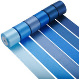 LIUYAXI Blue Satin Ribbon 1 1/2 Inch X 6 Rolls Total 60 Yards Double Faced Blue Ribbon Set for Gift Wrapping Craft Wedding Decor