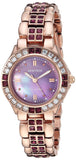 Armitron Womens 75/3689VMRG Amethyst Colored Genuine Crystal Accented Rose GoldTone Watch