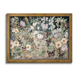 BANMU Wildflowers Butterfly Garden Painting - Spring Dark Botanical Wall Art, Jewel Toned Floral Painting for Bedroom decor, liv