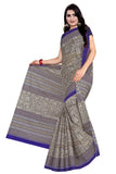 Tamaira Fashion Womens Plain Weave Pure Cotton Saree Without Blouse Piece(2203_Greyandblue)