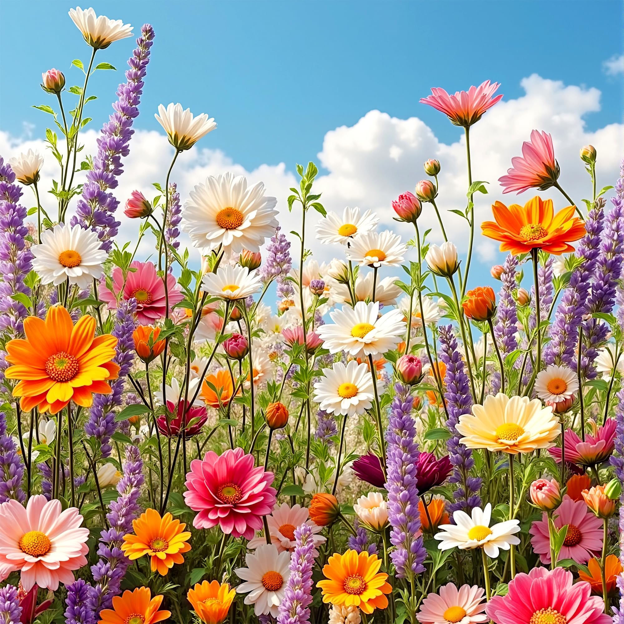 Apostle Colorful Flowers Diamond Art Kits for Adults, 5D Diamond Painting Kits for Beginners, DIY Full Drill Round Rhinestone Ge