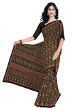 Tamaira Fashion Womens Plain Weave Pure Cotton Saree Without Blouse Piece(11027_Black)