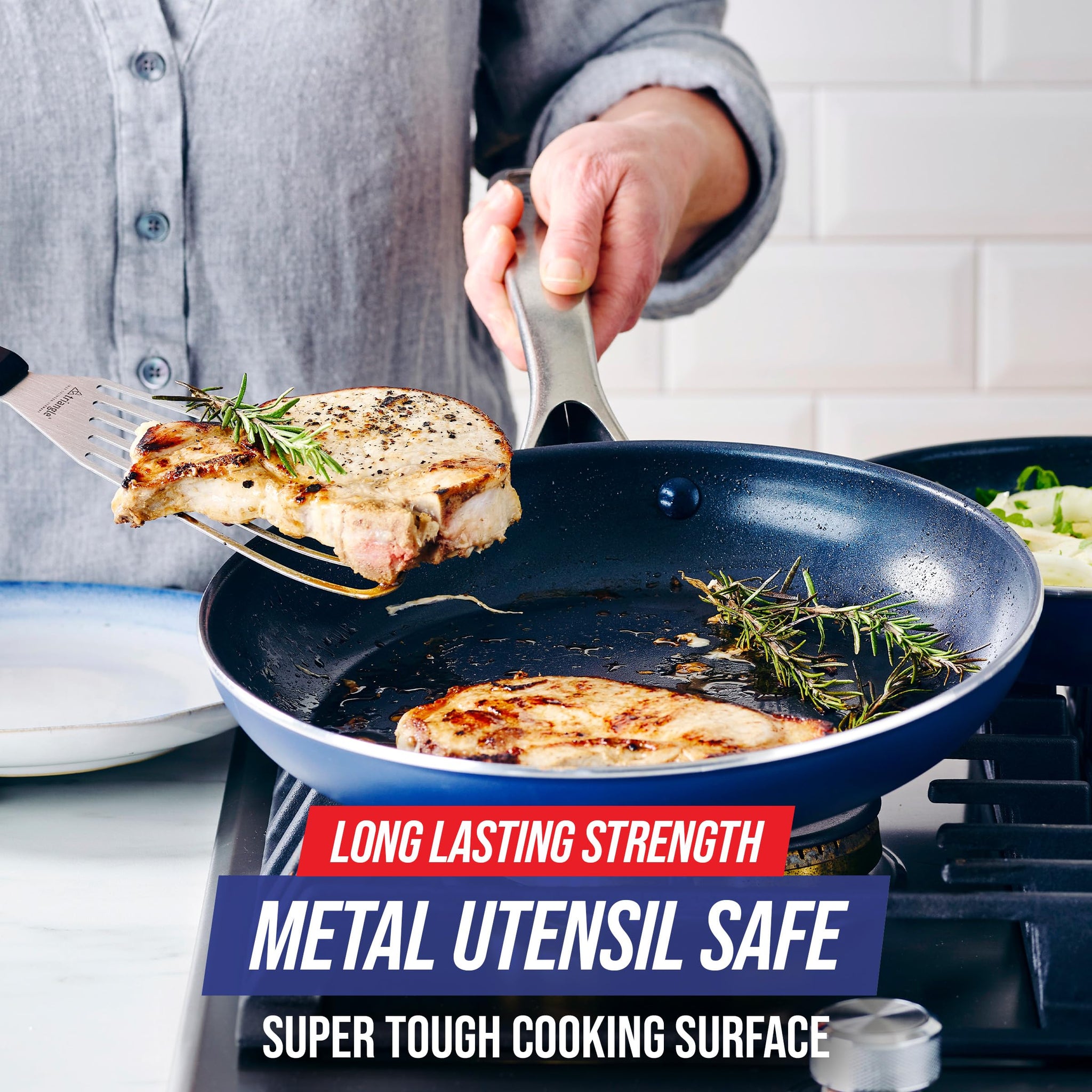 Blue Diamond Cookware 12 Frying Pan Skillet, Diamond Infused Healthy Ceramic Nonstick, PFAS and PFOA-Free, Dishwasher Safe, Ov