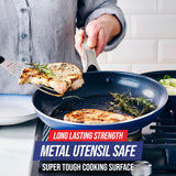 Blue Diamond Frying Pan 8Skillet, Diamond Infused Healthy Ceramic Nonstick, PFAS and PFOA-Free, Dishwasher and Oven Safe, Ev