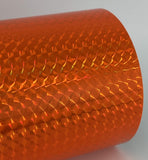Roll of Prism Sign Vinyl, Holographic 1/4'' Mosaic, Self-Adhesive (24 inch x 10 feet, Fluorescent Orange)
