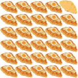 KINCHYGO, 30 Pack Artificial Food Bread Croissant Charms with Runny Egg, Simulation Resin Food Pendants for Photography Props Ho