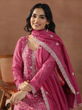 Libas Women'S Silk Blend Kurta Set (49518_Pink_S)
