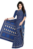 Tamaira Fashion Womens Plain Weave Pure Cotton Saree Without Blouse Piece(2372_Indigoblue)
