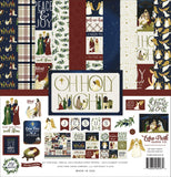 Echo Park Paper Company Oh Holy Night Collection Kit paper, Red/Green/Tan/Gold/Navy 12x12Inch