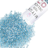 Miyuki Delica Seed Beads - Size 11/0 (1.6 mm), DB0044, Silver Lined Aqua, 7.2 g, Approx. 1440 Beads, Made in Japan