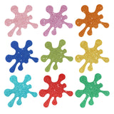Vuzvuv 54Pcs Glitter Art Paint Splatter Paper Cutouts Bulletin Board Decorations for Birthday Party Theme Decor Supplies