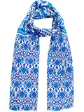 Cashmere Craft Pure Cotton Printed Scarf For Women | Lightweight Soft Scarves Stoles For Summer & Winter (Blue)