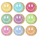 FYSUIMU 45 Pcs Boho Smile Face Cutouts Groovy Happy Face CutOuts Colored Preppy Paper Cutting with 100 Pcs Glue Points for DIY