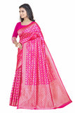 Sugathari Womens Banarasi Saree Pure Kanjivaram Silk Saree Soft New Ladies 2023 Design Wear Pattu Sarees Latest Party Sari Collections With Blouse Piece For Wedding Sadi (San Pari-191 Rani)