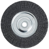 Forney 72747 Wire Bench Wheel Brush, Fine Crimped with 1/2Inch and 5/8Inch Arbor, 6Inchby.008Inch