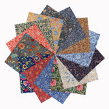 42 Pcs Pre-Cut Cotton Fabric Bundle 10x10 Quilt Squares, 14 Retro Floral Patterns3 Pieces, Quilting Layer Cakes Fabric Assor