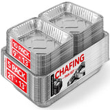 Chafing Dish Buffet Set Disposable - 21 x 13 (5 Pack) 9 x 13 (10 Pack) Aluminum Serving Trays, Catering Pans for Keeping Food Wa
