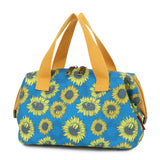 Smrcom Makeup Bag Cosmetic Bag For Women Girl Travel Makeup Bag Toilet Bag Zipper Organizer Bag Waterproof (Corduroy sunflower b