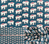Indian Hand Block Print 60/60 Teal Blue 100% Cotton Fabric by The Yard, Lightweight Floral Quilting & Sewing Fabric for Dressmak