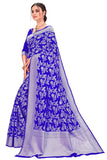 Glory Sarees Womens Banarasi Artificial Silk Saree With Blouse Piece (Kara124-Royalblue_Royal Blue)