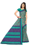 Tamaira Fashion Womens Plain Weave Pure Cotton Saree Without Blouse Piece(1354_Grey&Seagreen)