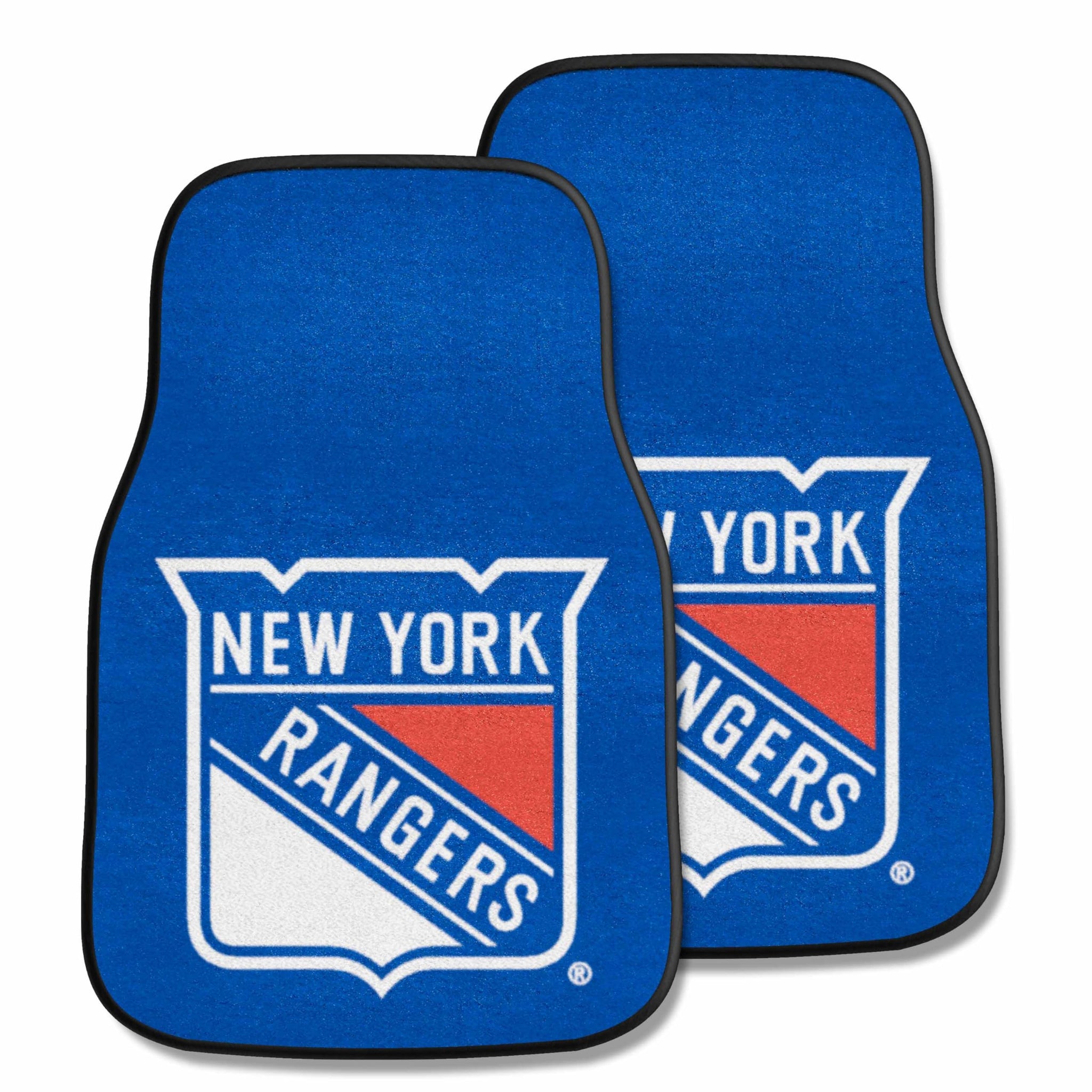 Fanmats 10473 Nhl New York Rangers Front Row Nylon Carpet Car Mat - 2 Piece