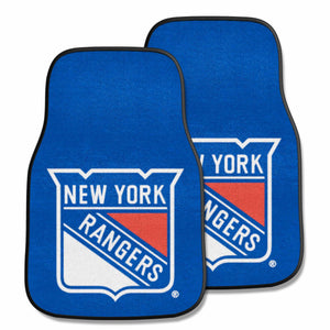 Fanmats 10473 Nhl New York Rangers Front Row Nylon Carpet Car Mat - 2 Piece