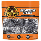 Gorilla Garage Floor Coating Decorative Flakes - Metallic Black Blend - Matches High-Gloss Black Kit - Hides Dirt & Imperfection