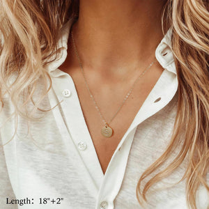 Vjoypro Gold Necklace for Women Trendy, Handmade Gold Bar Necklaces Dainty Coin Initial F Letter Y-Necklaces Layering Initial Ne