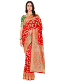 Glory Sarees Womens Banarasi Silk Saree With Blouse Piece (Kara164_Red)