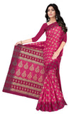 Tamaira Fashion Womens Plain Weave Pure Cotton Saree Without Blouse Piece(Ab35_Darkpink)