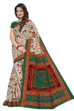 TAMAIRA FASHION Womens Plain Weave Pure Cotton Saree Without Blouse Piece(1560_Beige&SeaGreen)