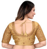 Pujia Mills Women'S Blouse Readymade Blouse Embroidery Blouse Readymade Blouses For Women Readymade Blouses For Women Half Readymade Saree Blouse For Women Gold Blouse Readymade (Sigma Gold 38)