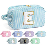 YOOLIFE Bridesmaid Gifts - Bridal Shower & Wedding Day Gifts, Monogram Initial Makeup Bags for Women