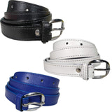 Queery WomenS Pu Leather Belt (Black, White, Blue)