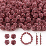 HHCFAST 120Pcs 10mm Rhinestone Beads for Jewelry Making, Pink Round Sparkly Clay Crystal Disco Ball Beads for Necklace Bracelet 