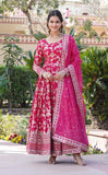 Wedani Georgette Embroidered Work Anarkali Kurta Set For Women (In Alpha M Regular Pink),PINK,M,Georgette,Anarkali,
