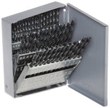 Chicago Latrobe 57716 150 Series HighSpeed Steel Jobber Length Drill Bit Set with Metal Case, Black Oxide Finish, 118 Degree Co
