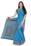 Tamaira Fashion Womens Plain Cotton Saree (Ab15_Blue, Turquoise)