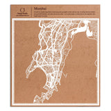Mumbai Paper Cut Map White 12x12 inches Paper Art