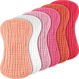 Frienda 6 Pack Muslin Burp Cloths Cotton Large 20''x 9'' Extra Absorbent and Soft Baby Burping Cloth for Baby Boy Girl Unisex(Pi