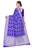 Glory Sarees Womens Banarasi Artificial Silk Saree With Blouse Piece (Kara124-Royalblue_Royal Blue)