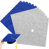 Gersoniel 12 Sheets Glitter Construction Paper for Grad Caps 10 x 10 250 GSM Cardstock Graduation Hat Decorations for DIY Grad C