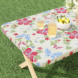 misaya Rectangle Vinyl Tablecloth, Fitted Table Cover, Waterproof, Elastic Edge, Plastic Table Cloth Fit 8 Foot Folding Tables f