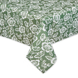 Artichoke Green Floral Print Outdoor Tablecloth With Zipper 60X84