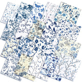 HunnmingRe 20 Pcs 10x10 Blue and White Floral Quilting Fabric Square Bundle Chinoiserie Precut Quiltted Fabric Floral Printe