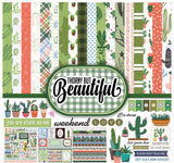 Inkdotpot Cactus House Plant Theme Collection Double,Sided Scrapbook Paper Kit Cardstock 12X12 Card Making Paper Pack Of With 