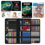 KALOUR 135 Drawing Set Sketching Kit,Art Supplies with 3-color Sketchbook & Coloring Paper,Include Tutorial, Oil Based, Neon,Gra