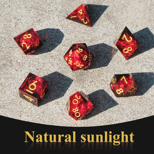 YEMEKO Sharp Edge DND Dice Set Handmade 7 Accessories Dice for Dungeons and Dragons TTRPG Games, Multi-Sided RPG Polyhedral Resi