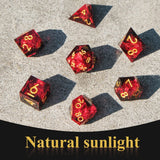 YEMEKO Sharp Edge DND Dice Set Handmade 7 Accessories Dice for Dungeons and Dragons TTRPG Games, Multi-Sided RPG Polyhedral Resi